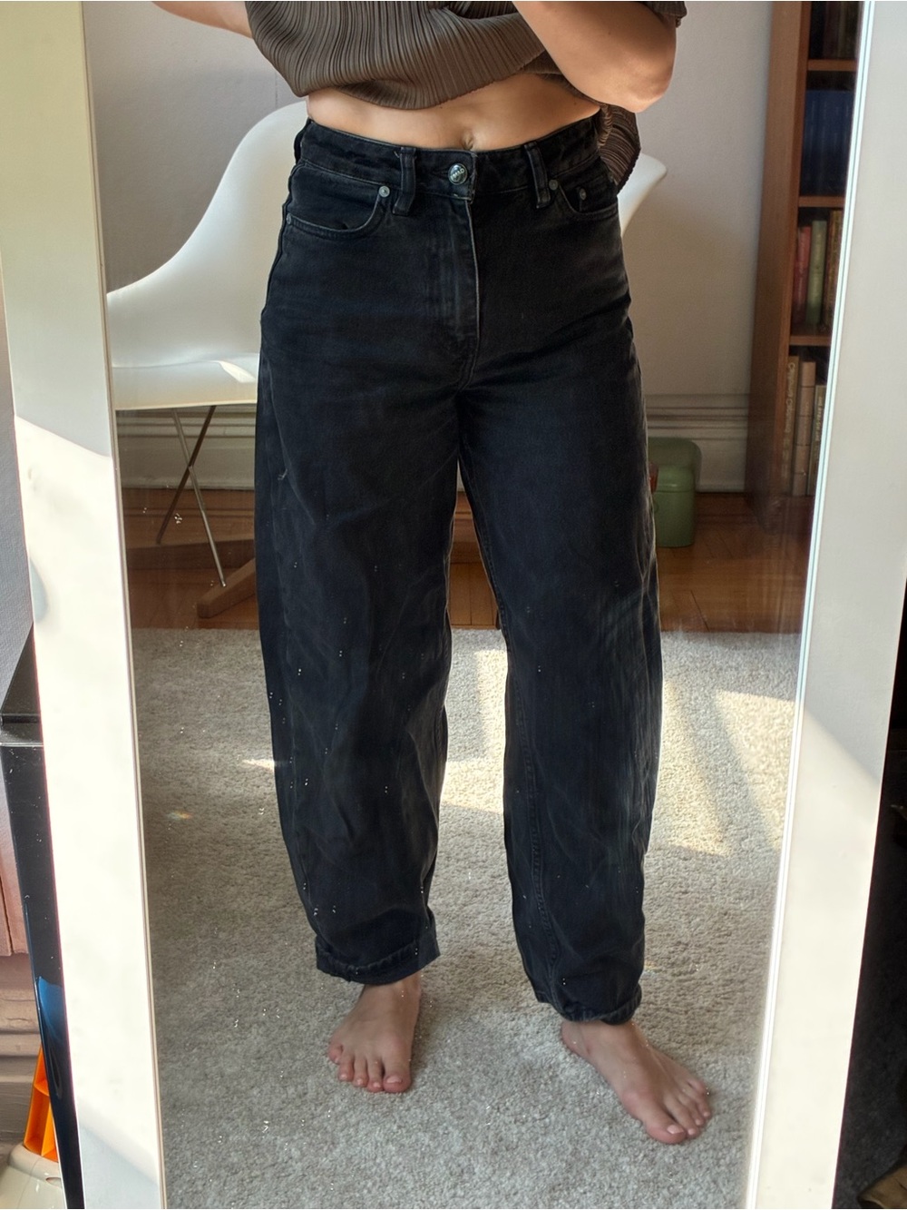 Ganni Black Barrel Jeans